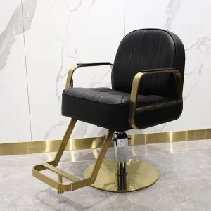Stainless Steel Barber Salon Chair Height Adjustment Rotatable Armrests Modern Minimalist Design for Barbershops Beauty Salons