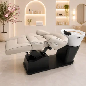 Stainless Steel Base Electric Reclining Shampoo Bed Water Circulation Head Spa Therapy Washing Chair for Beauty Salon