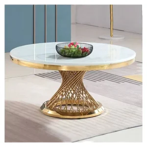 Stainless Steel Base Luxury Wedding Marble Top Tables