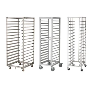 Stainless Steel Commercial Bakery Trolleys for Other Snack Food Machinery 16 Tier Tray Rack Trolleys for 16 32 Baking Trays