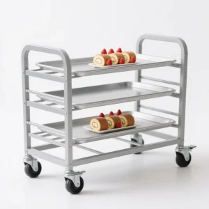 Stainless Steel Commercial Sheet Pan Rack Trolley Bakery Cart Multi Layer Restaurant Storage Rack with Wheels for Kitchens