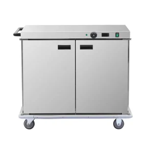 Stainless Steel Eco friendly Hot Food Warmer Banquet Service Mobile Convection Warmer Restaurant Use Silver Hotel Trolley