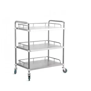 Stainless Steel Emergency Treatment Trolley Hospital Cart With Wheels