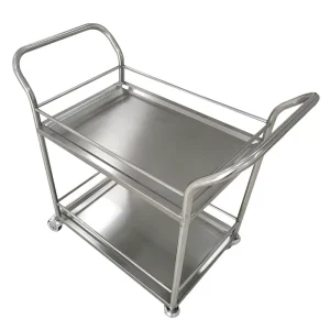 Stainless Steel Factory 2 Layer Restaurant Hotel Airport Utility Service Cart Trolley 700x500x850mm