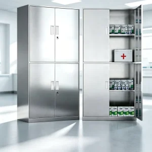 Stainless Steel Filing Cabinet Clinic Medicine Cabinet Hospital Equipment Storage Cabinet with Lock