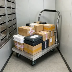 Stainless Steel Foldable Heavy Duty Hand Trolley Cart Flatbed Platform with Wheels for Warehouse Hotel Restaurant Kitchen Use