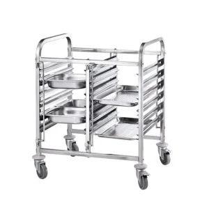 Stainless Steel Food Bread Kitchen Tray Trolley Bakery Rack Trolley for Buffet Restaurant