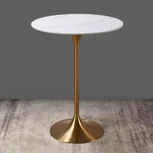 Stainless Steel High Bar Table with Slate Top Durable for Hotel and Commercial Use