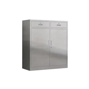 Stainless Steel Hospital Bedside Table with Cabinet Implant Dental Cabinet Pharmacy Medical Storage Cupboard with Drawers