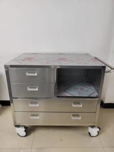 Stainless Steel Hospital Emergency Crash Cart Medical Trolley Medicine Delivery Cart for Pharmacy Dispensing Ward Dressing