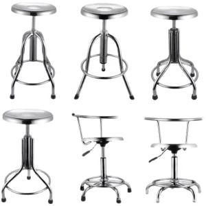 Stainless Steel Hospital Lift Chair Stool Rotating Seat Height Adjustable Feature Chinese Style for Workshop School Laboratory