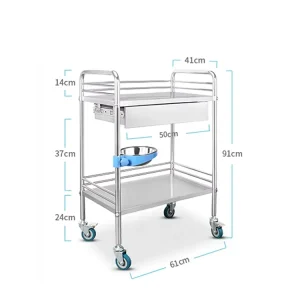 Stainless Steel Hospital Medical Emergency Treatment Trolley