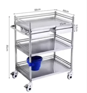 Stainless Steel Hospital Medical Emergency Treatment Trolley