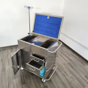 Stainless Steel Hospital Medical Trolley Anesthesia Cart Medicine Cabinet Nursing Dressing Cart with Drawer