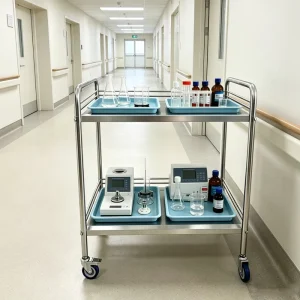 Stainless Steel Hospital Treatment Trolley and Hand Nursing Cart
