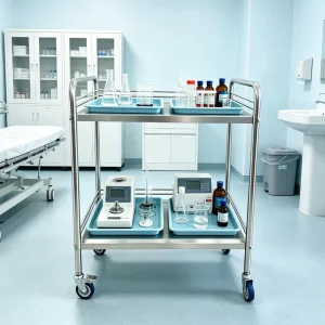 Stainless Steel Hospital Treatment Trolley and Hand Nursing Cart