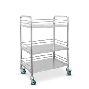 Stainless Steel Hospital Trolley Multi-Purpose Nurse Cart for Dental Clinic & Home Use