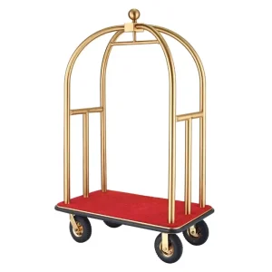 Stainless Steel Hotel Luxury Crown Cart Rack Concierge Trolley Luggage Carts