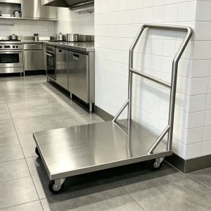 Stainless Steel Kitchen Trolley Heavy Duty Commercial Utility Platform Cart With Wheels for Restaurant Hotel Warehouse Storage