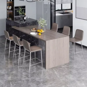 Stainless Steel Leather Bar Stool Saddle Island Chair 780 Minimalist Design Non Rotatable HD 780