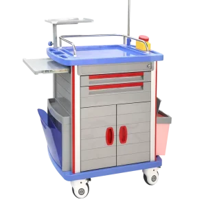 Stainless Steel Medical Emergency Response Trolley Hospital Furniture Mobile Cart Mobile Table Cart for Emergency