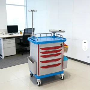 Stainless Steel Medical Trolley Hospital Nursing Cart with Drawers Blue 79x52x92cm Hospital Furniture