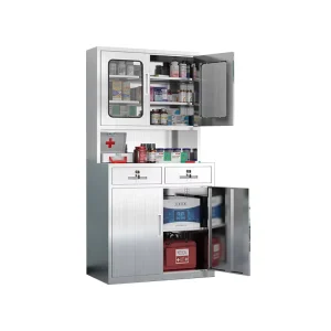 Stainless Steel Medicine Storage Cabinet, Hospital Equipment Storage Cabinet, High-Grade Sterile Cabinet