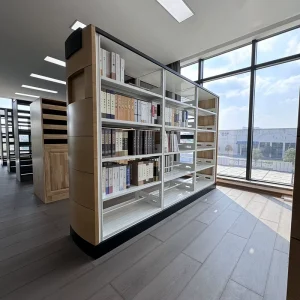 Stainless Steel Metal Foldable Commercial Library Bookshelf Adjustable Height 5 Shelves Modern Design Floor Standing School