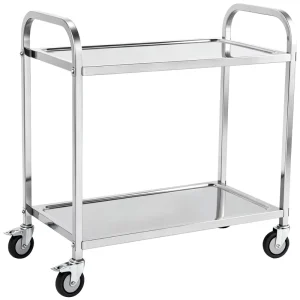 Stainless Steel Metal Food Trolley with Knock Down Structure Multifunctional Kitchen Dining Cart for Hotel and Restaurant