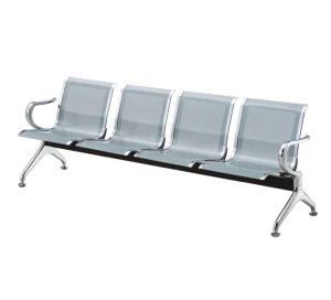 Stainless Steel Metal Modern 3 Seater Airport Hospital Waiting Chair with PU Leather Cushion Full Wielding Commercial Use