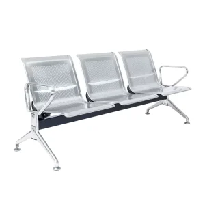 Stainless Steel Metal Three Person Waiting Bench Chair