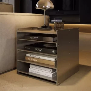 Stainless Steel Minimalist Design Square Stainless Steel Coffee Table Durable Waterproof Easy to Clean Bedroom and Hotel Furniture