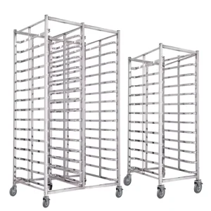 Stainless Steel Mobile Pan Rack Trolley Baking Sheet Tray Storage Cart for Commercial Bakery Hotel Restaurant Kitchen