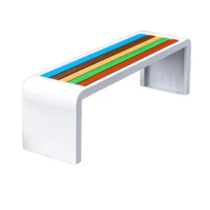 Stainless Steel Modern Anti-Corrosion Waterproof Park Chair Outdoor Solid Wood Long Bench Courtyard Leisure Public Space