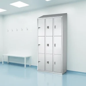 Stainless Steel Modern Medical Cabinet 9 Door Locker for Hospital Laboratory School Furniture