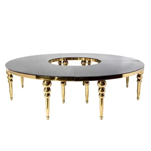 Stainless Steel Moon Table Half Round Hotel Event Serpentine Wedding Table