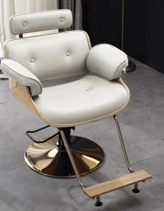 Stainless Steel PU Leather Rotating Lifting Beauty Salon Hair Cutting Styling Swivel Barber Chair