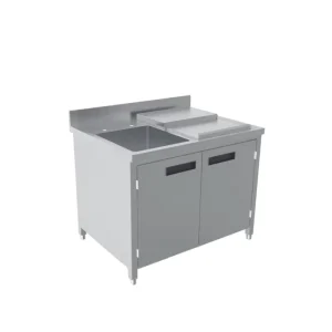 Stainless Steel Polished Finish Sink Cabinet Worktable Casters for Commercial Kitchen Restaurant Hospital Use Drop in Ice Bin