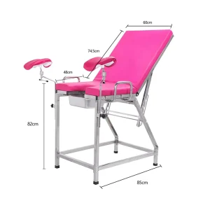 Stainless Steel Three-Fold Gynecological Examination Bed Adjustable Backrest Trendelenburg Position for Hospital Home Care Use