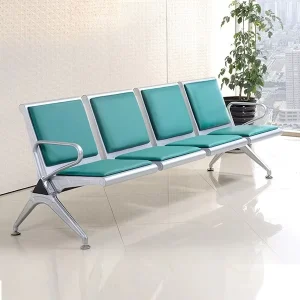 Stainless Steel Three Seater Modern Design Non Foldable Waiting Chair with Armrests for Airport Bank Station Hospital Hall