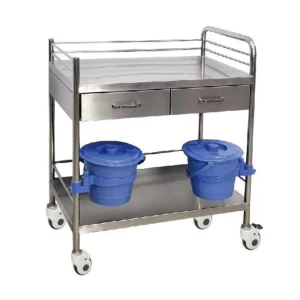 Stainless Steel Trolley Hospital Nursing Cart Home Stainless Steel Cart With Garbage Can Clinic Trolley With Drawers