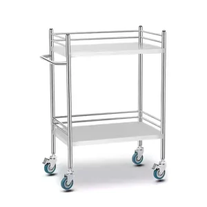 Stainless Steel Trolley Silent Suitable for Hospitals Laboratories and Dentistry Resistant to Corrosion and Acid Base