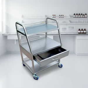 Stainless Steel Trolleys for Hospitals Schools Pharmaceutical Factories Clean Rooms Modern Design Durable Commercial Furniture
