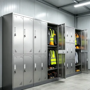 Stainless Steel Wardrobe Large Capacity Moisture Proof Rust Proof Bedroom Closet Thickened Metal Hinged Storage Cabinet