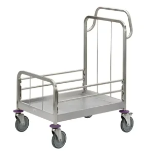 Stainless Steel Waste Collection Trolley Brake Casters Garbage Bag Transport Cart for Hotel Restaurant Canteen Hospital