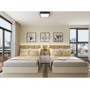 Star Hotel Bedroom Furniture Set Modern Compact Apartment 4 or 5 Wood Set Bedroom Furniture Luxury Design Panel
