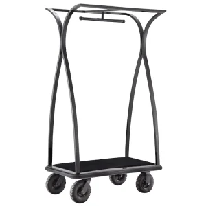 Stars Hotel Bellman’s Stainless Steel Luggage Trolley Premium Baggage Cart for Hotel Amenities