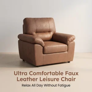Stationary Leisure Accent Sofa Set Faux Leather 1 2 3 Seater Single Double Triple Sofa Chair for Living Room & Office Furniture