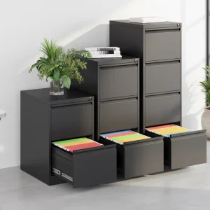 Steel 4 Drawer Lockable Fireproof Multifunctional Space Saving Durable Commercial Filing Cabinet Movable Bedroom Workshop