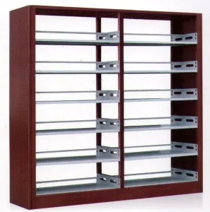 Steel Book Rack Bookcases Steel Wooden Double side Metal Student Library Furniture Bookshelf for School Furniture Storage